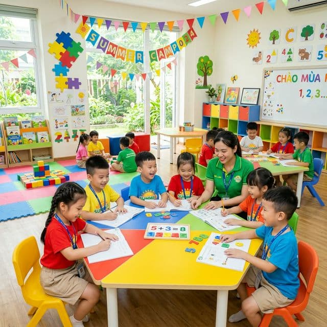 Lớp bán trú hè mầm non cấp 1 tại Đăng Nhật